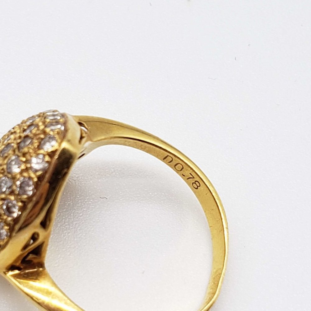 100% Authentic Jewelry Ring Heart Diamond 0.78ct 18k Yellow Gold - Picture 7 of 8